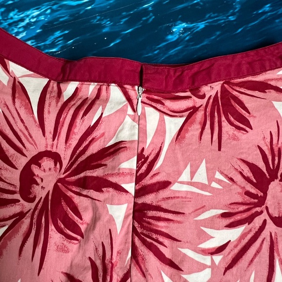 ☀️Vibrant Floral A-Line Skirt Tropical Pink Floral Skirt Summer Poolside - Picture 9 of 11